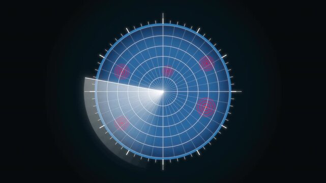 Digital Radar monitor searching. Full HD. 4K