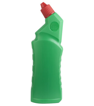 Green plastic squeeze bottle with red cap