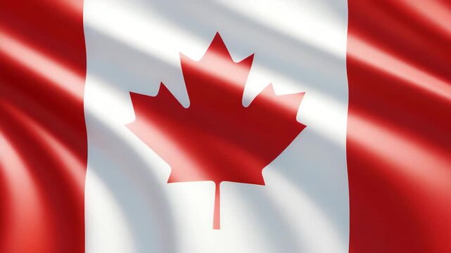 Waving flag of canada with a realistic fabric texture