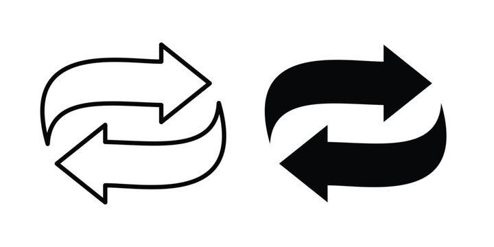 Converter icon editable designs collection. black and white icons