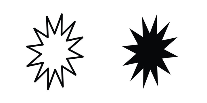 Explosion icon editable designs collection. black and white icons