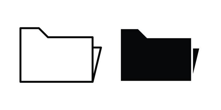 File Folder icon editable designs collection. black and white icons