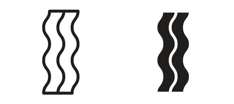 Bacon icon symbol, black style vector icons pack