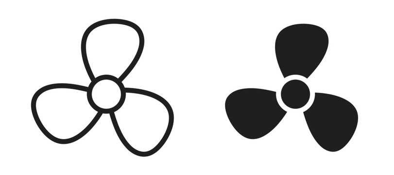 Boat screw icon symbol, black style vector icons pack