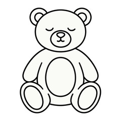 Fototapeta premium Vector of a cute teddy bear sitting with its eyes closed in a peaceful pose.