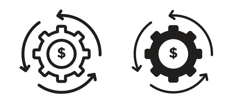 Business model icon symbol, black style vector icons pack