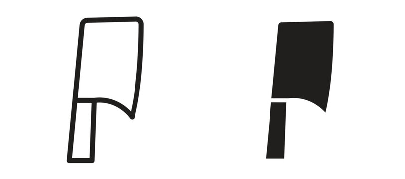 Butcher knife icon symbol, black style vector icons pack