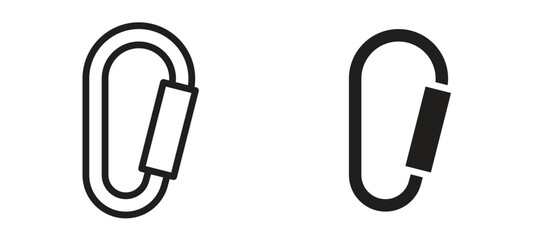 Carabiner icon symbol, black style vector icons pack © RImon