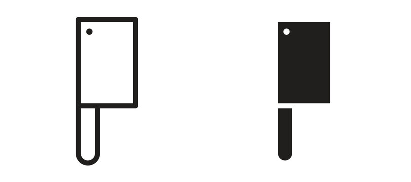 Chopper knife icon symbol, black style vector icons pack