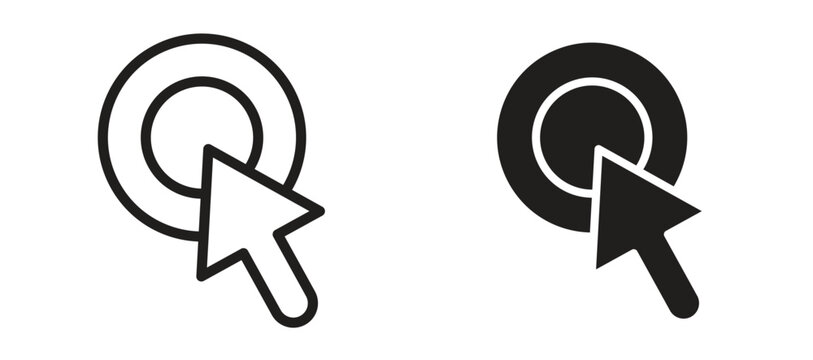 Click icon symbol, black style vector icons pack