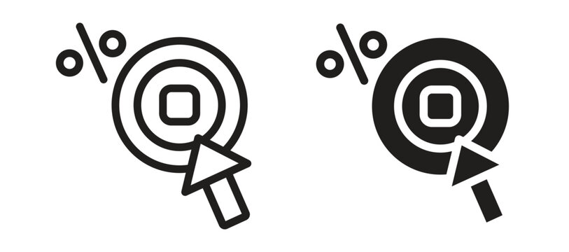 Click through rate icon symbol, black style vector icons pack