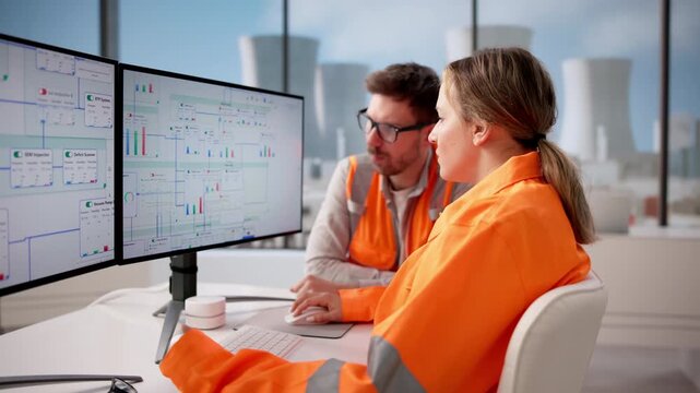 Nuclear Engineer Monitors SCADA System