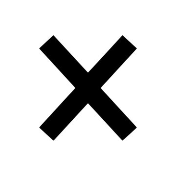 A large black x symbol Vector, illustration