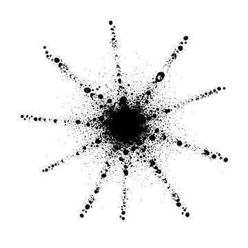 A black ink splatter on a white background Vector, illustration