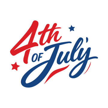 4th of July typography design red blue USA Independence Day lettering