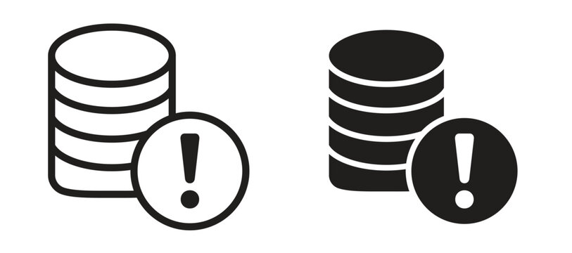 Data loss icon symbol, black style vector icons pack