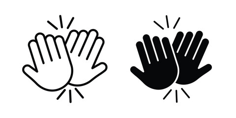 Obraz premium High Five icon editable designs collection. black and white icons