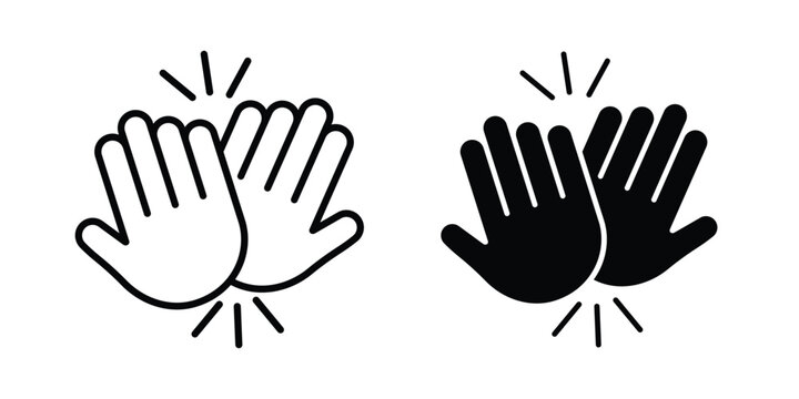 High Five icon editable designs collection. black and white icons