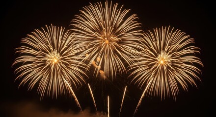 Obraz premium Vibrant fireworks exploding in the night sky