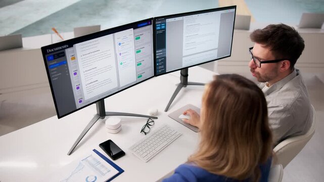 Cloud Security Manager Reviewing Online Database Records