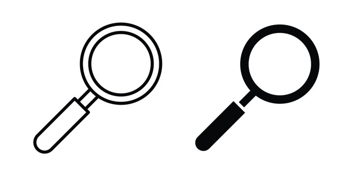 Loupe icon editable designs collection. black and white icons