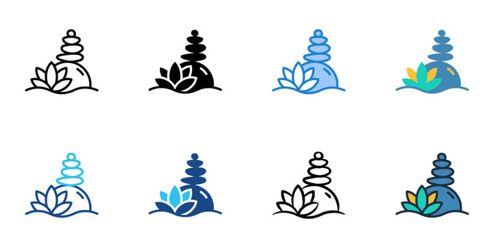 Calmness icons set multiple style collection. Editable stroke 

