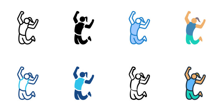 Joy icons set multiple style collection. Editable stroke 
