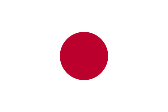 Japan flag icon with rounded corners isolated on transparent background.