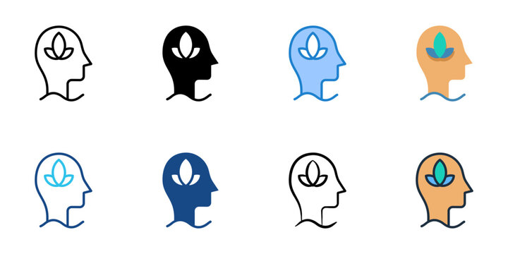 Relaxation icons set multiple style collection. Editable stroke 
