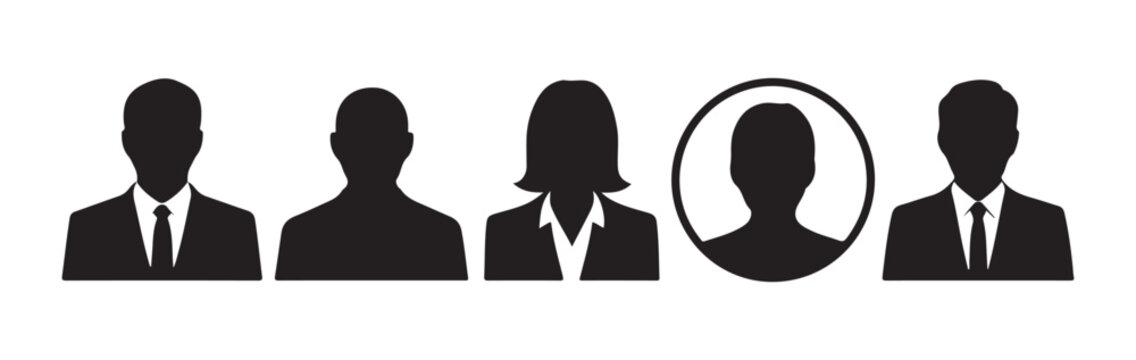 Business people vector avatar set, user profile picture, social media profile photo, different styles.
