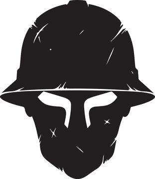 Black Spartan warrior helmet, ancient Greek shield, vector illustration, monochrome design