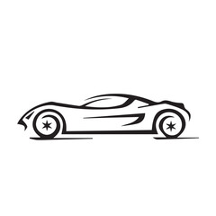 Obraz premium Sports car silhouette icon isolated on transparent background