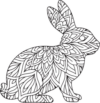 Intricate Tiger Line Art Patterned Wildlife Illustration.