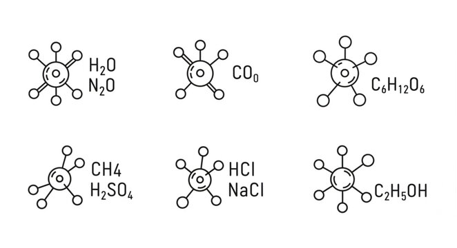Various chemical molecular structures with formulas.