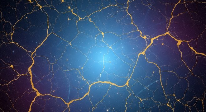 Cosmic web of galaxies and luminous cosmic filaments against a starry backdrop