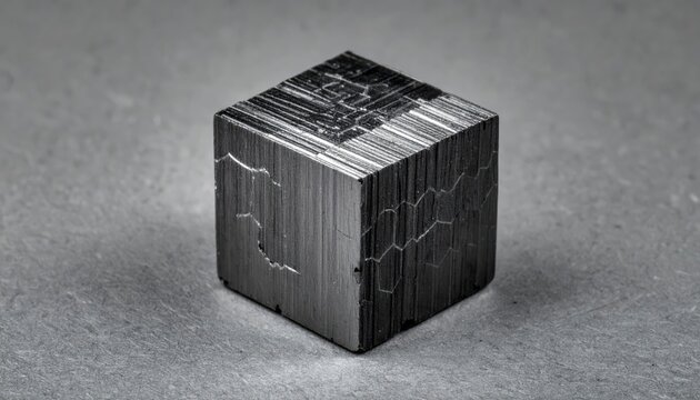 Detailed cross-section of a graphite block revealing its layered hexagonal atomic structure
