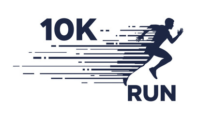 Obraz premium Dynamic 10K Run Graphic Illustrating Speed and Athletic Performance in Motion