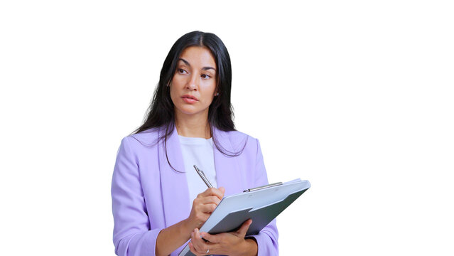 Professional woman writing notes planning business ideas