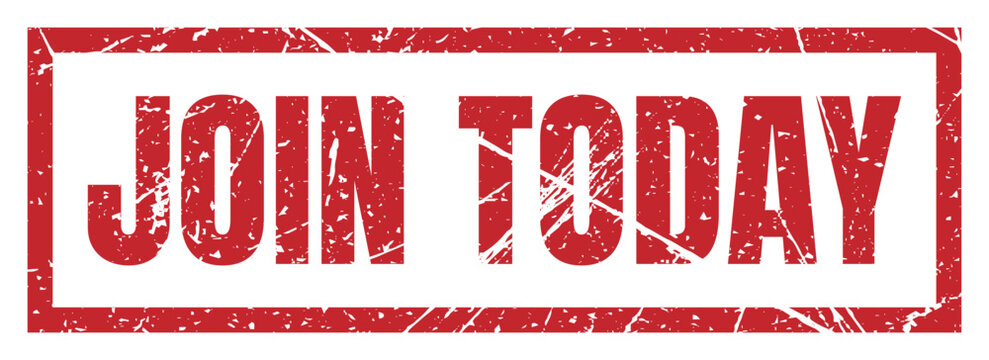 Join today grunge red rubber stamp icon isolated on white background, design for urgent membership and registration.