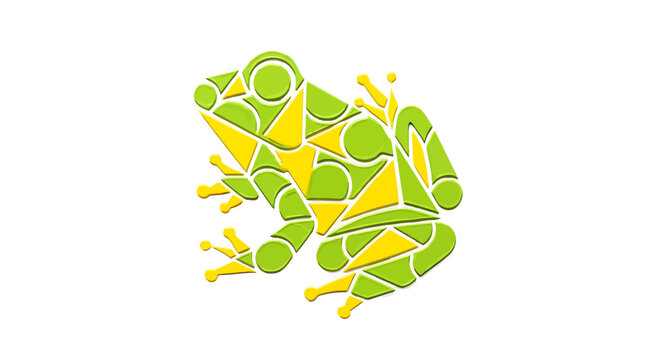 Green and Yellow Frog Illustration.