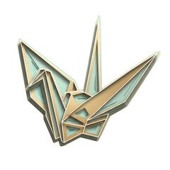 Obraz premium Geometric layered origami crane illustration