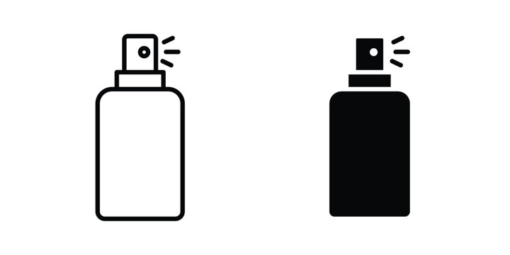 Spray icon editable designs collection. black and white icons