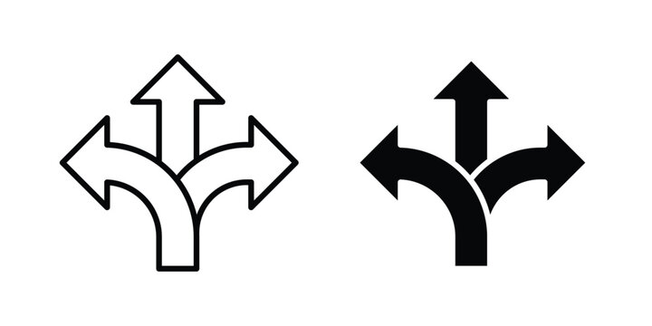 Three way icon editable designs collection. black and white icons