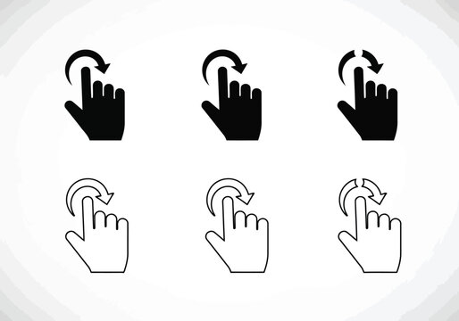 Illustrations of pinch-to-zoom gestures on touchscreen devices with different hand orientations