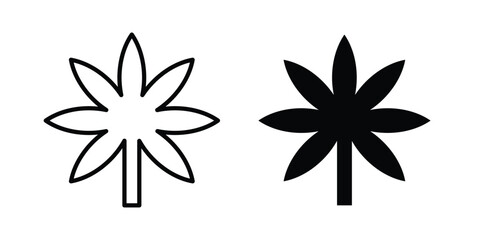 Obraz premium Weed icon editable designs collection. black and white icons