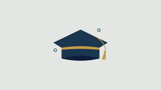 Graduation cap animation suitable for celebrations and events footage, playful graduation ceremony scenes, school promotions, and educational content.