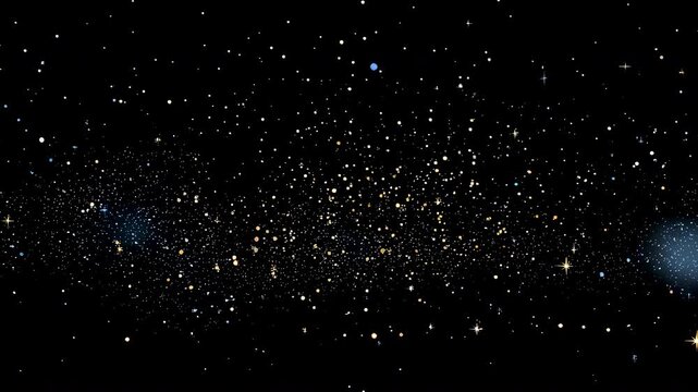 Stars and galaxy in outer space sky, black night universe with shiny starfield background
