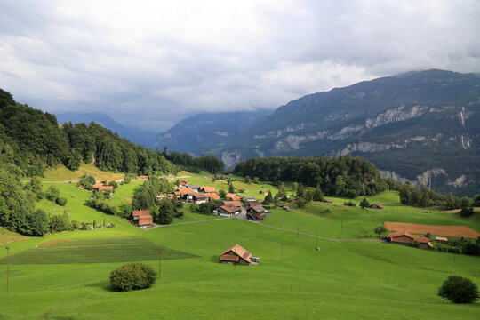 Fantastic landscape at the Reichenbach Falls in the municipality of Schattenhalb in the canton of Bern, Switzerland 