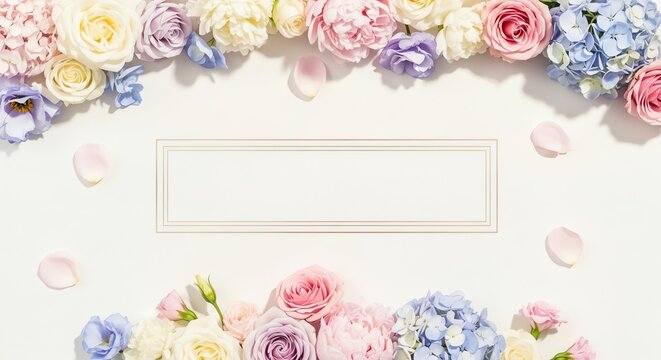 Elegant floral border with blank space for text