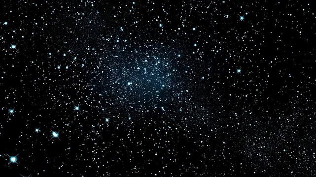 Stars and galaxy in outer space sky, black night universe with shiny starfield background
